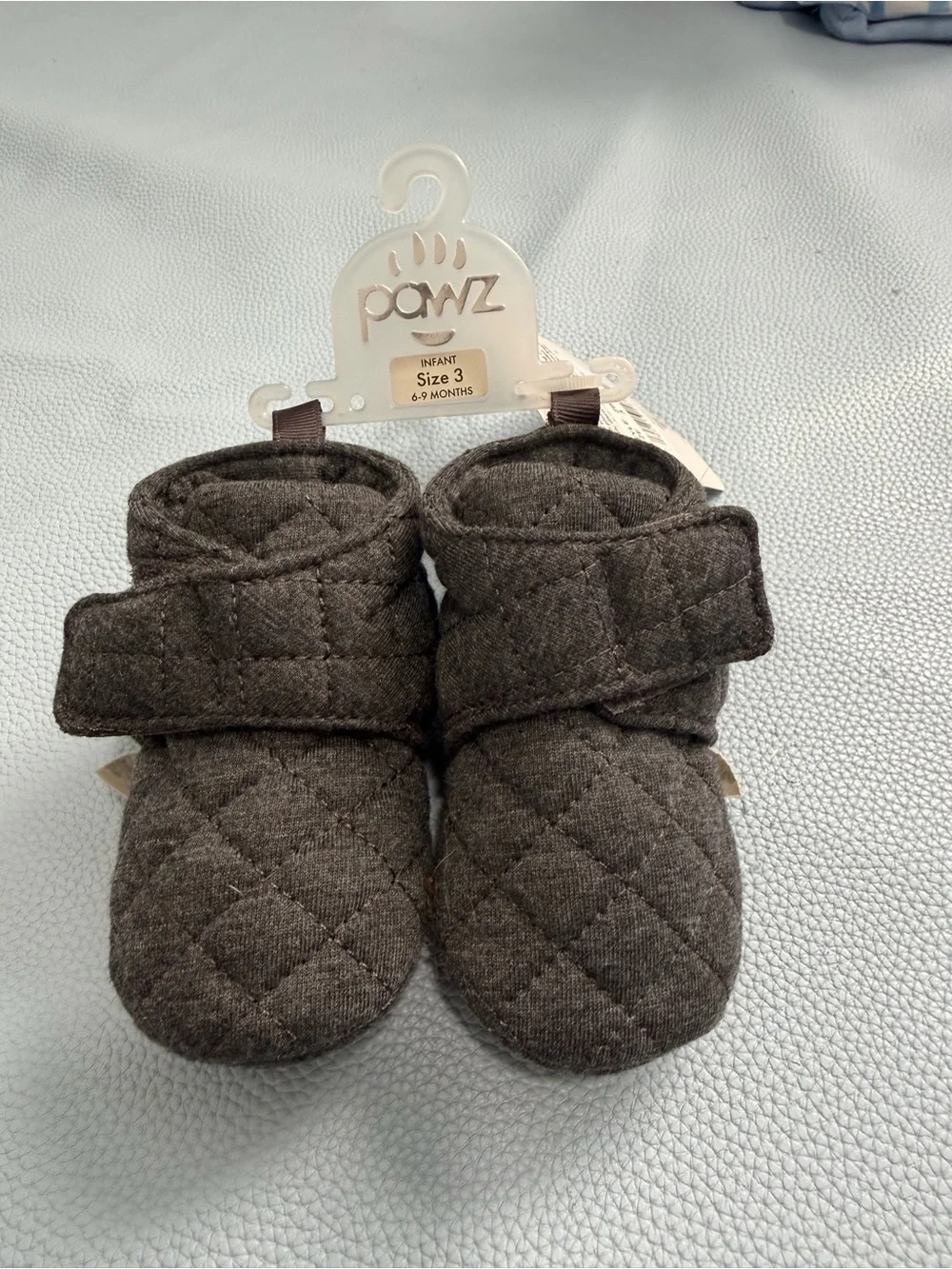 PAWZ Quilted Baby Booties Size 3 (6-9 Months)